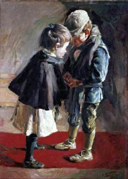  Francisco Gimeno Arasa Ninos jugando - Canvas Print