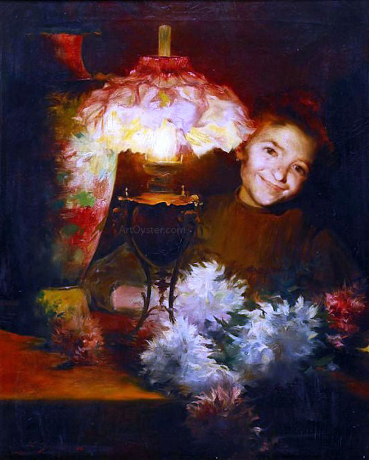  Luis Graner Nina con Lampara - Canvas Print