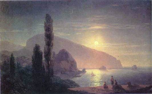  Ivan Constantinovich Aivazovsky Night at Crimea, View on Aiudag - Canvas Print