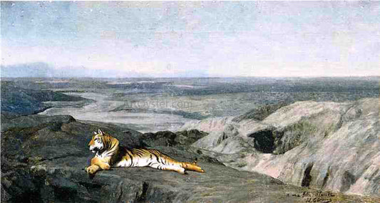  Jean-Leon Gerome Night on the Desert (study) (also known as Tiger Resting in the Moonlight) - Canvas Print