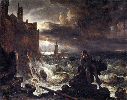  Franz Ludwig Catel Night Piece from the Closing Scene of 'Rene' by Chateaubriand - Canvas Print