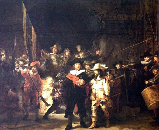  Rembrandt Van Rijn Night Watch (also known as The Company of Frans Banning Cocq and Willem van Ruytenburch) - Canvas Print