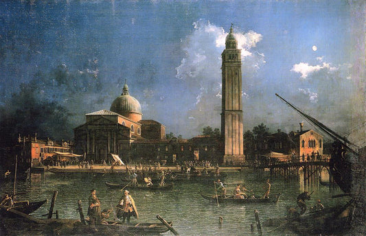  Canaletto Night-time Celebration Outside the Church of San Pietro di Castello (also known as La Vigilia de San Pietro) - Canvas Print