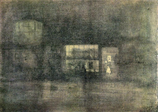  James McNeill Whistler Nocturne: Black and Gold - The Rag Shop, Chelsea - Canvas Print