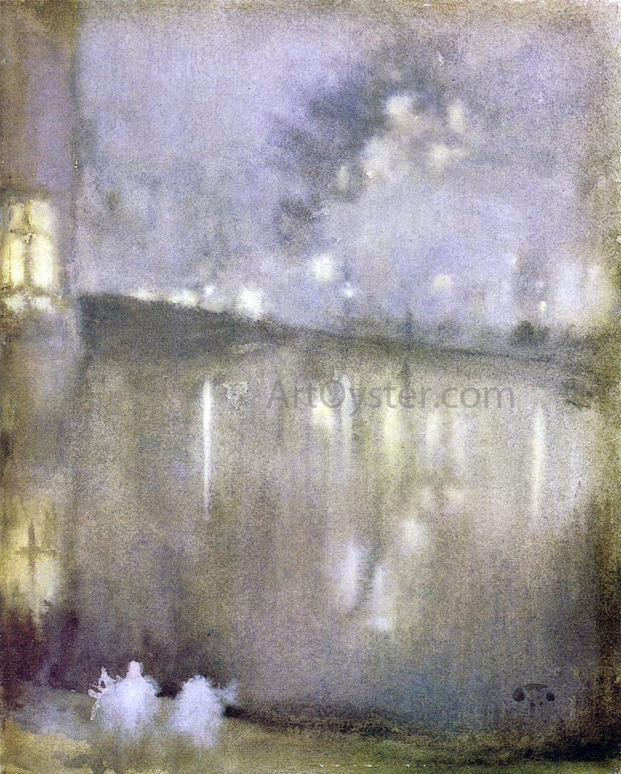  James McNeill Whistler Nocturne: Grey and Gold - Canal, Holland - Canvas Print