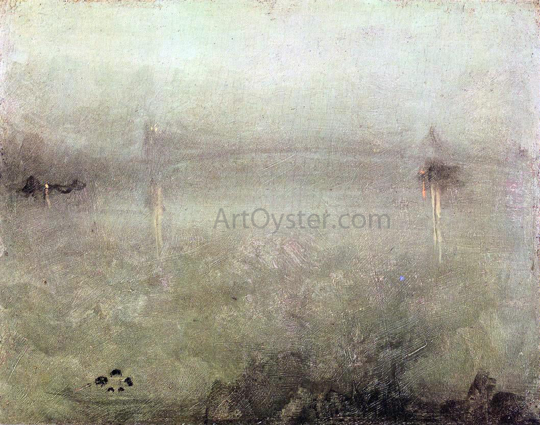  James McNeill Whistler Nocturne: Silver and Opal - Canvas Print