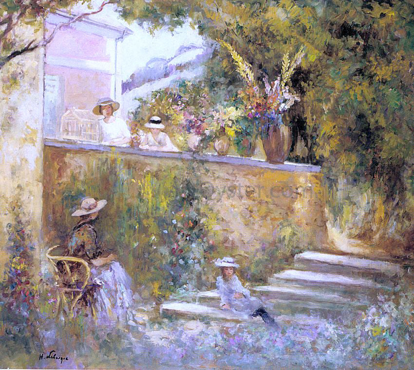  Henri Lebasque Nono and Madame Lebasque in the Garden - Canvas Print