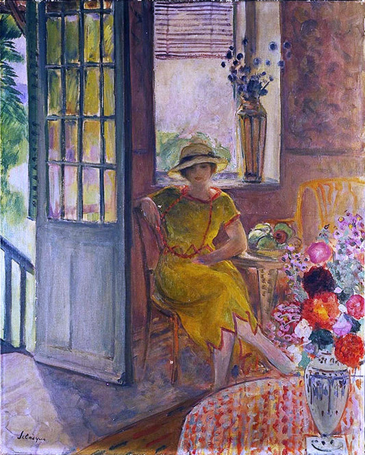  Henri Lebasque Nono in a Yellow Dress - Canvas Print