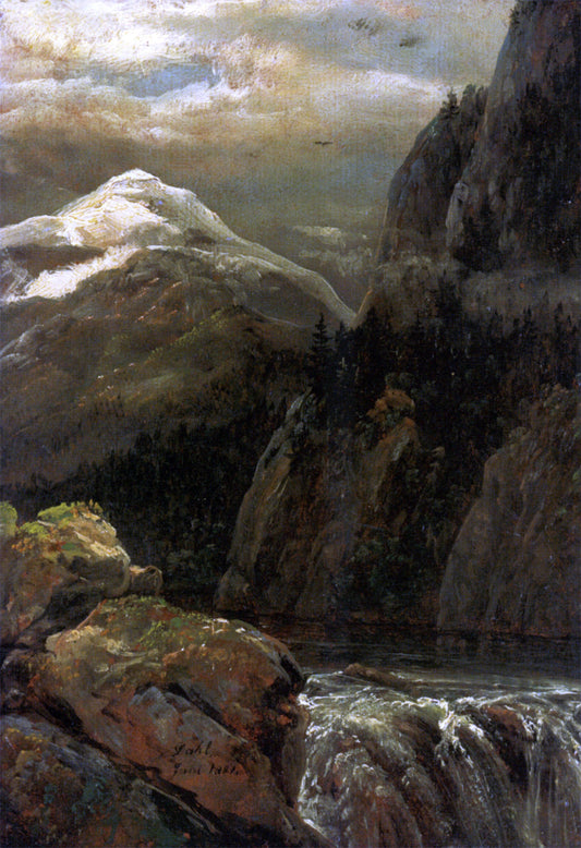  Johan Christian Claussen Dahl Nordisk Landskap Ved Innsjo - Canvas Print