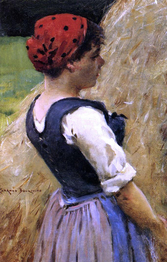  James Carroll Beckwith Normandy Girl - Canvas Print