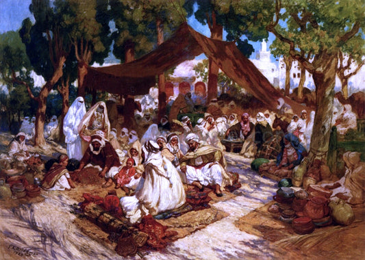  Frederick Arthur Bridgeman North African Market - Canvas Print