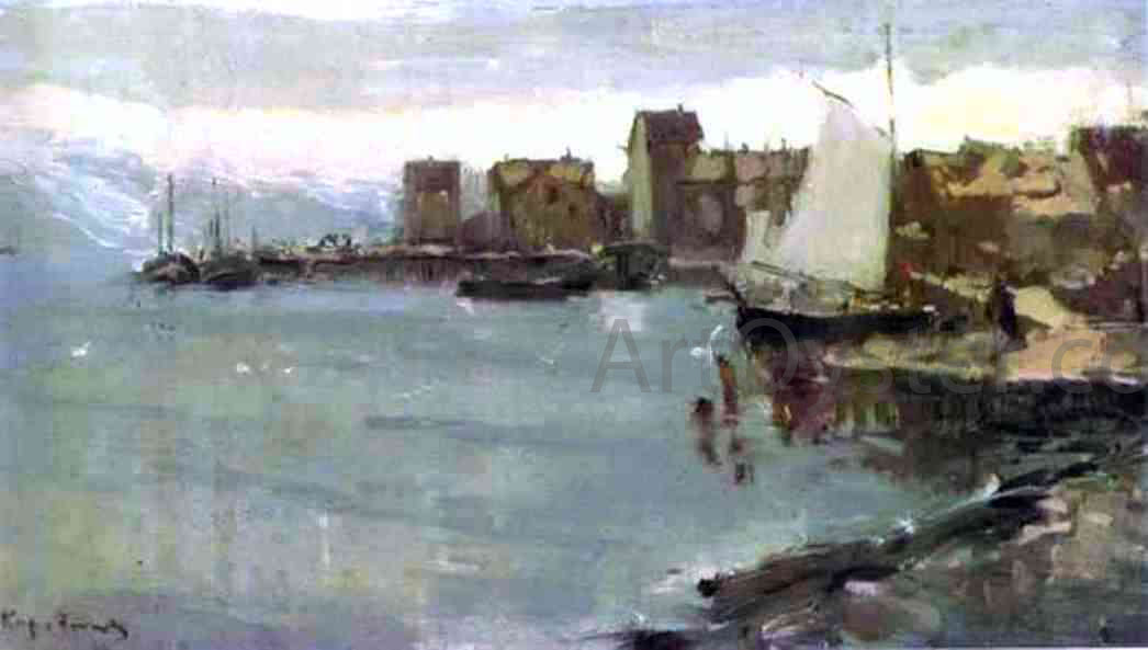  Constantin Alexeevich Korovin Norwegian Harbour - Canvas Print