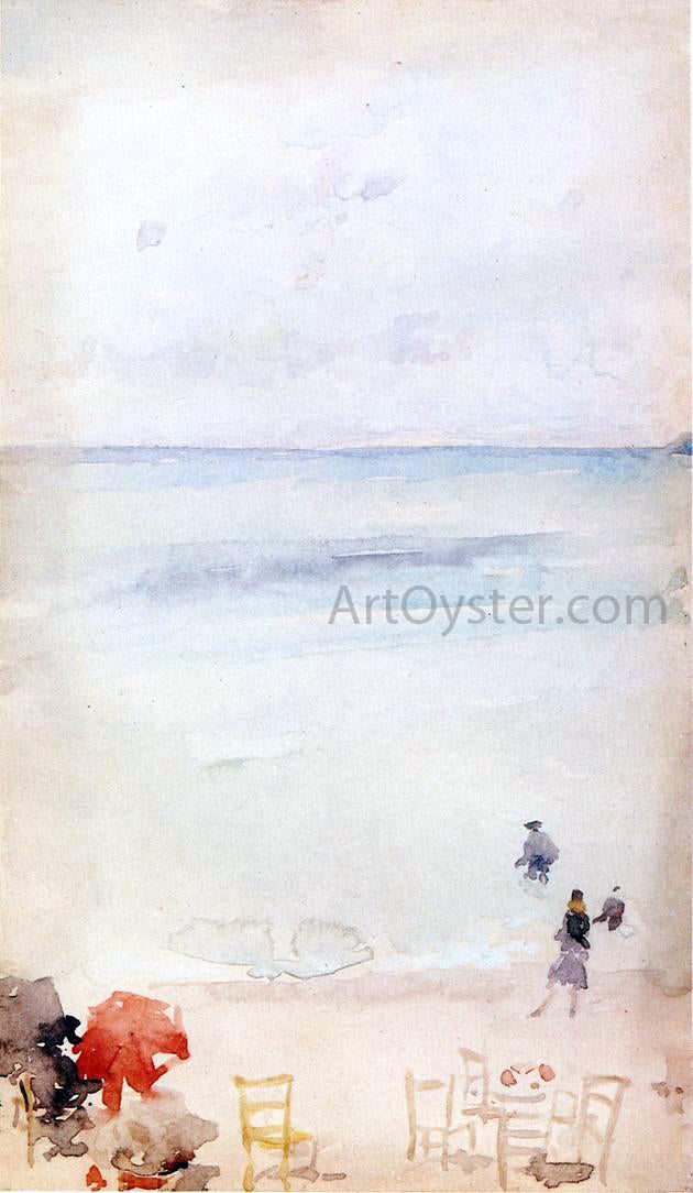  James McNeill Whistler Note in Opal - The Sands, Dieppe - Canvas Print