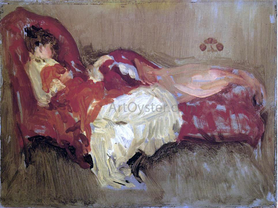  James McNeill Whistler A Note in Red: The Siesta - Canvas Print