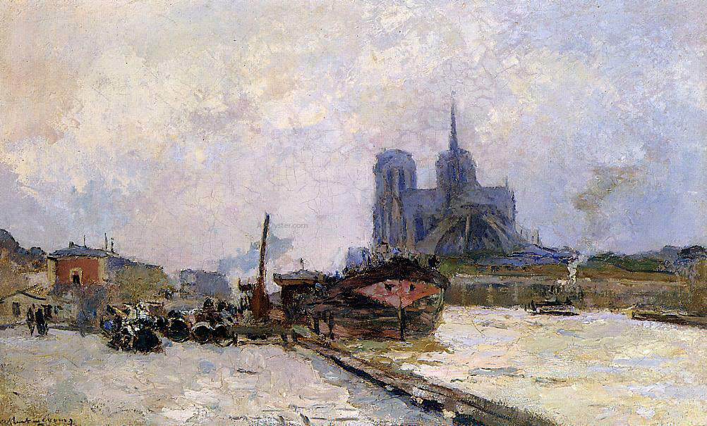  Albert Lebourg Notre Dame de Paris, View from Pont de la Tournelle - Canvas Print