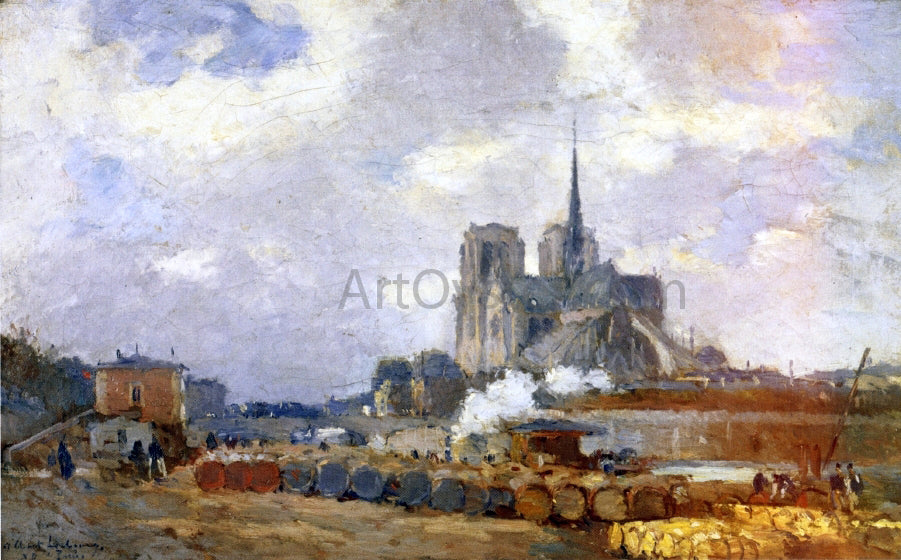  Albert Lebourg Notre Dame de Paris, View from the Quai de la Tournelle - Canvas Print
