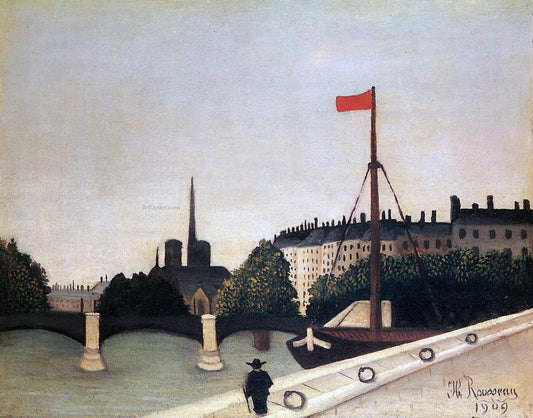  Henri Rousseau Notre Dame: View of the Ile Saint-Louis from the Quai Henri IV - Canvas Print