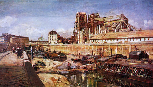  Johan Barthold Jongkind Notre-Dame de Paris, Seen from the Pont de L'Archeveche - Canvas Print