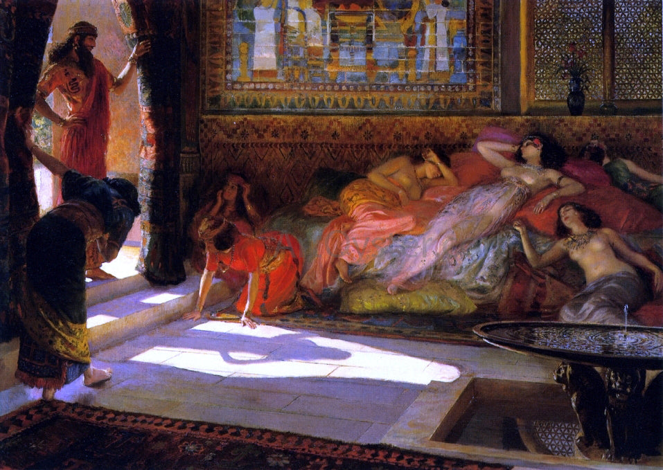  Georges Antoine Rochegrosse Nouvelle Arrivee au Hatem - Thebes XVIII Dynastie - Canvas Print