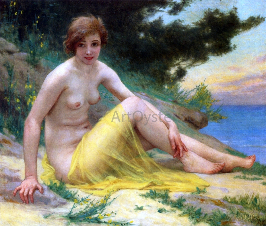  Guillaume Seignac A Nude at the Beach (also known as On the Shore) - Canvas Print
