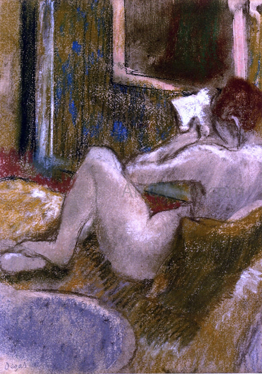  Edgar Degas Nude from the Rear, Reading - Canvas Print