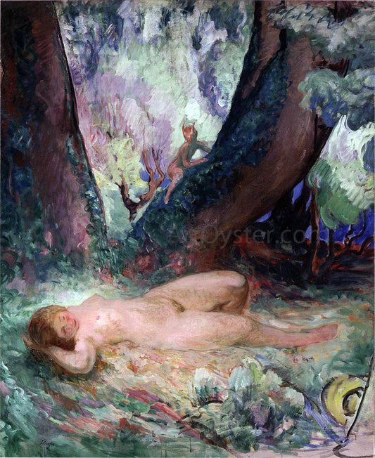  Henri Lebasque Nude in a Garden with a Satyr - Canvas Print