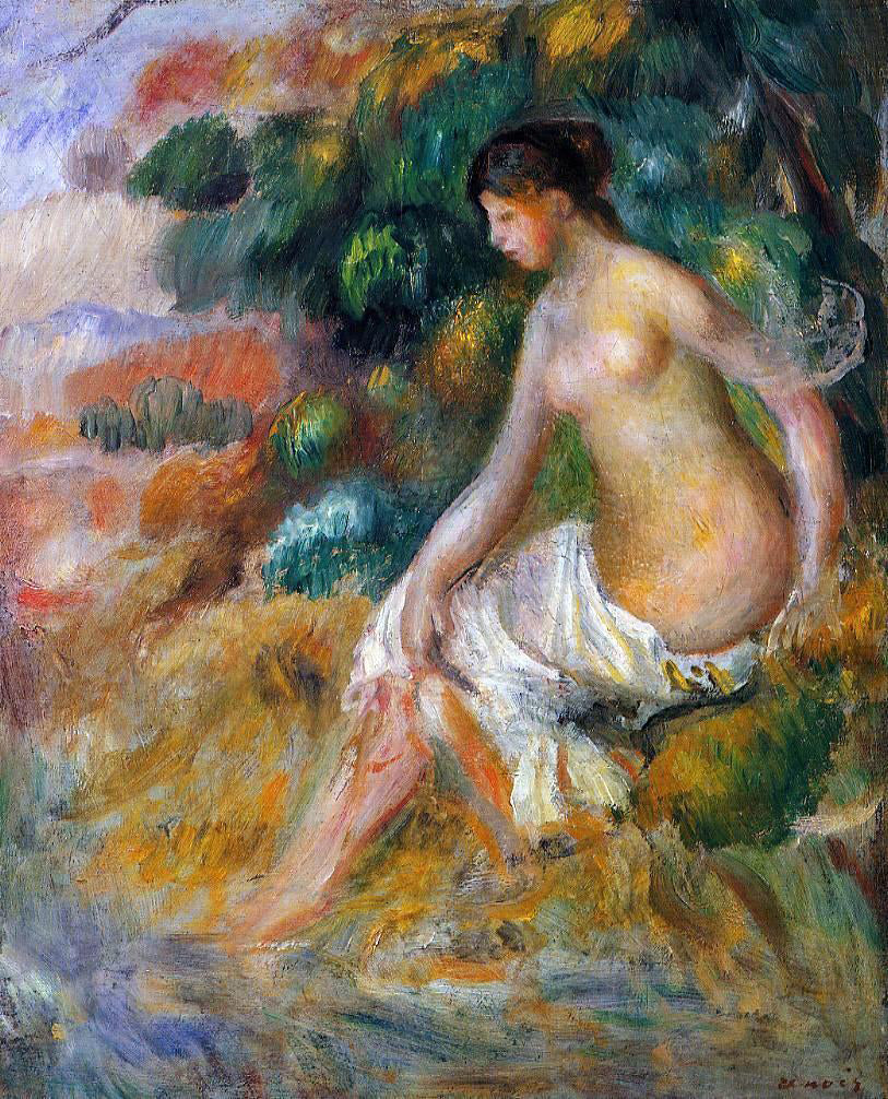  Pierre Auguste Renoir Nude in the Greenery - Canvas Print