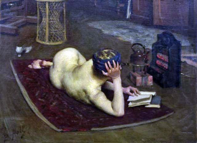  Lindsey Bernard Hall Nude Reading at Studio Fire - Canvas Print