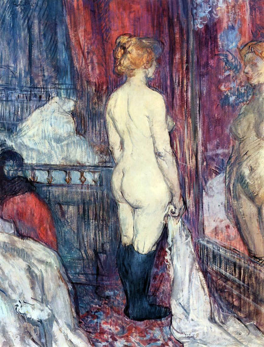  Henri De Toulouse-Lautrec Nude Standing before a Mirror - Canvas Print