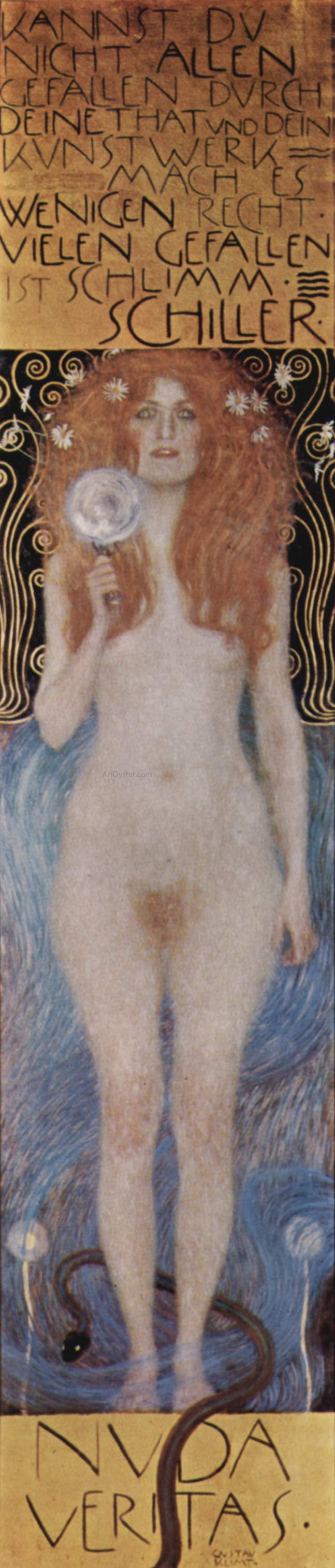  Gustav Klimt Nude Veritas - Canvas Print