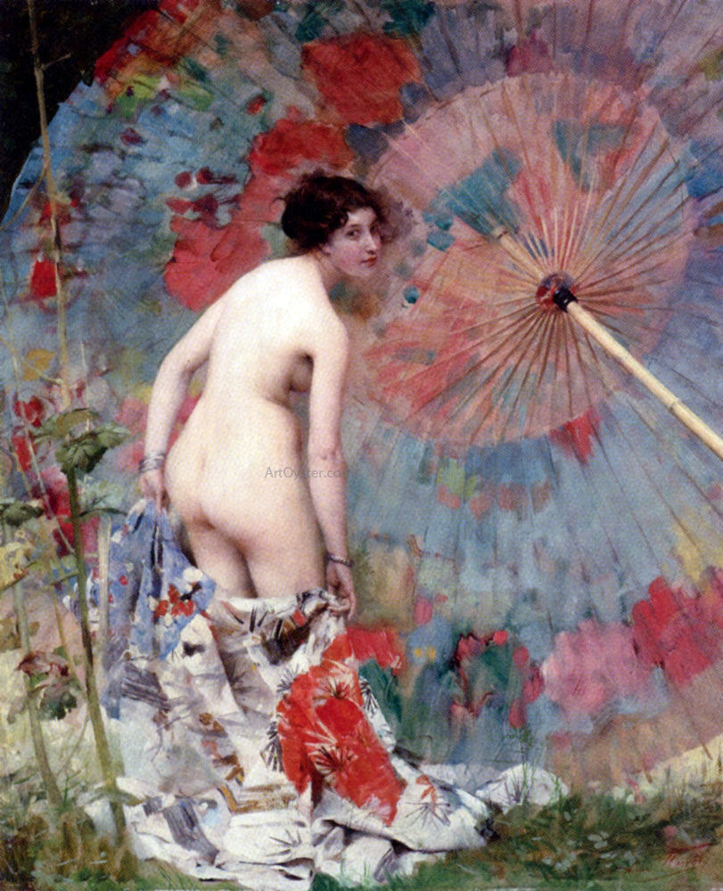  Aime-Nicolas Morot Nude with a Japanese Umbrella - Canvas Print