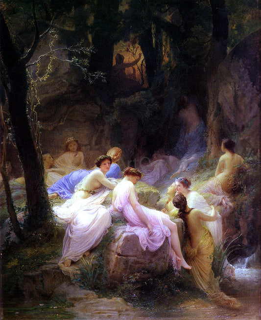  Charles Francois Jalabert Nymphs Listening to the Songs of Orpheus - Canvas Print