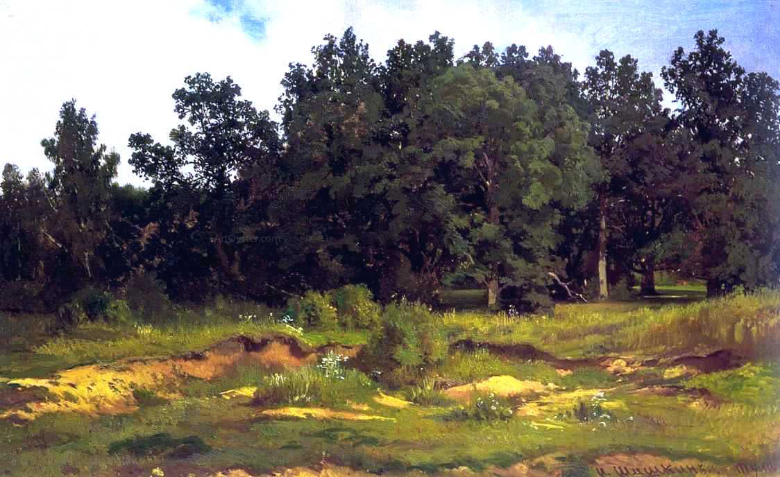  Ivan Ivanovich Shishkin Oak Grove in a Muzzy Day - Canvas Print