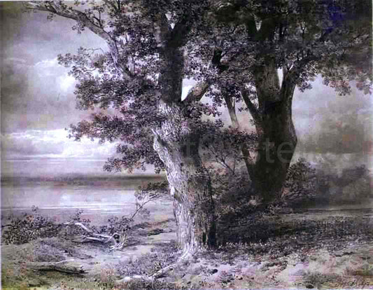  Alexei Kondratevich Savrasov Oaks on River Bank - Canvas Print