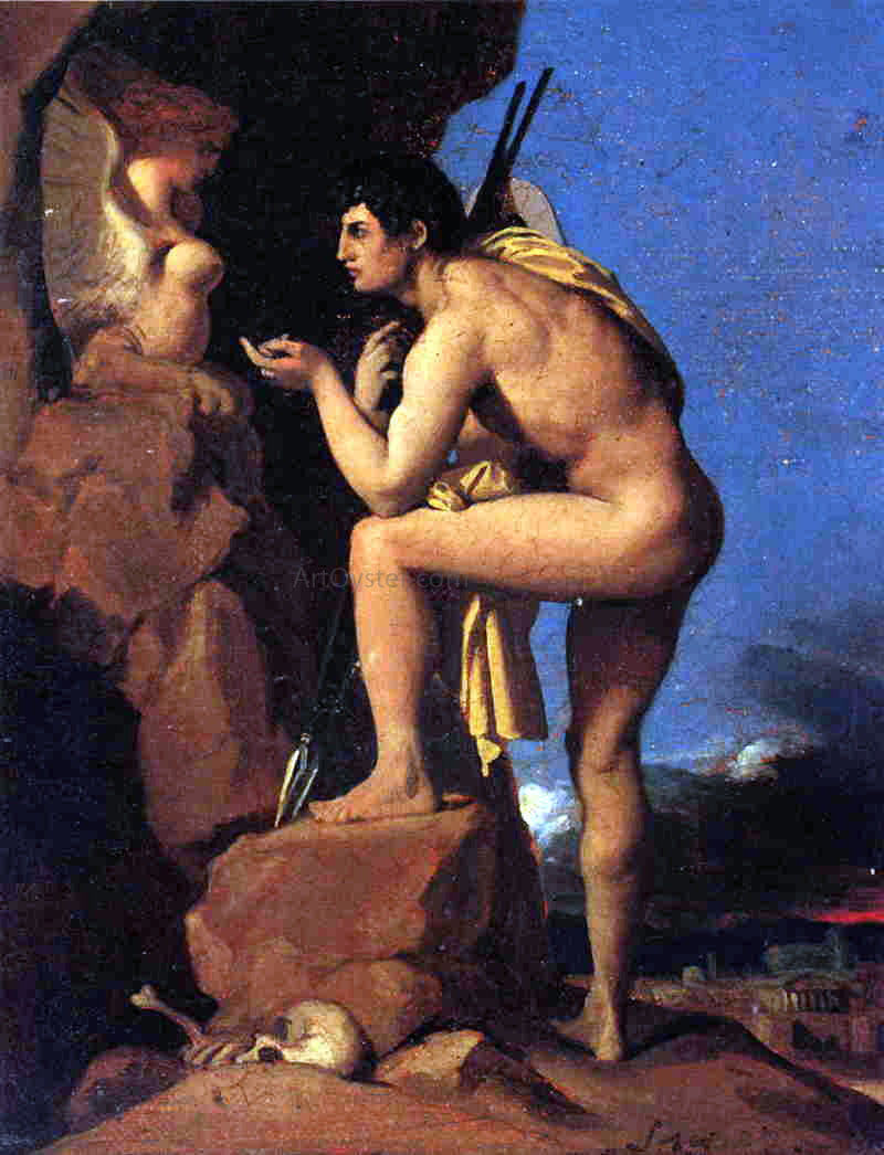  Jean-Auguste-Dominique Ingres Oedipus and the Sphinx - Canvas Print