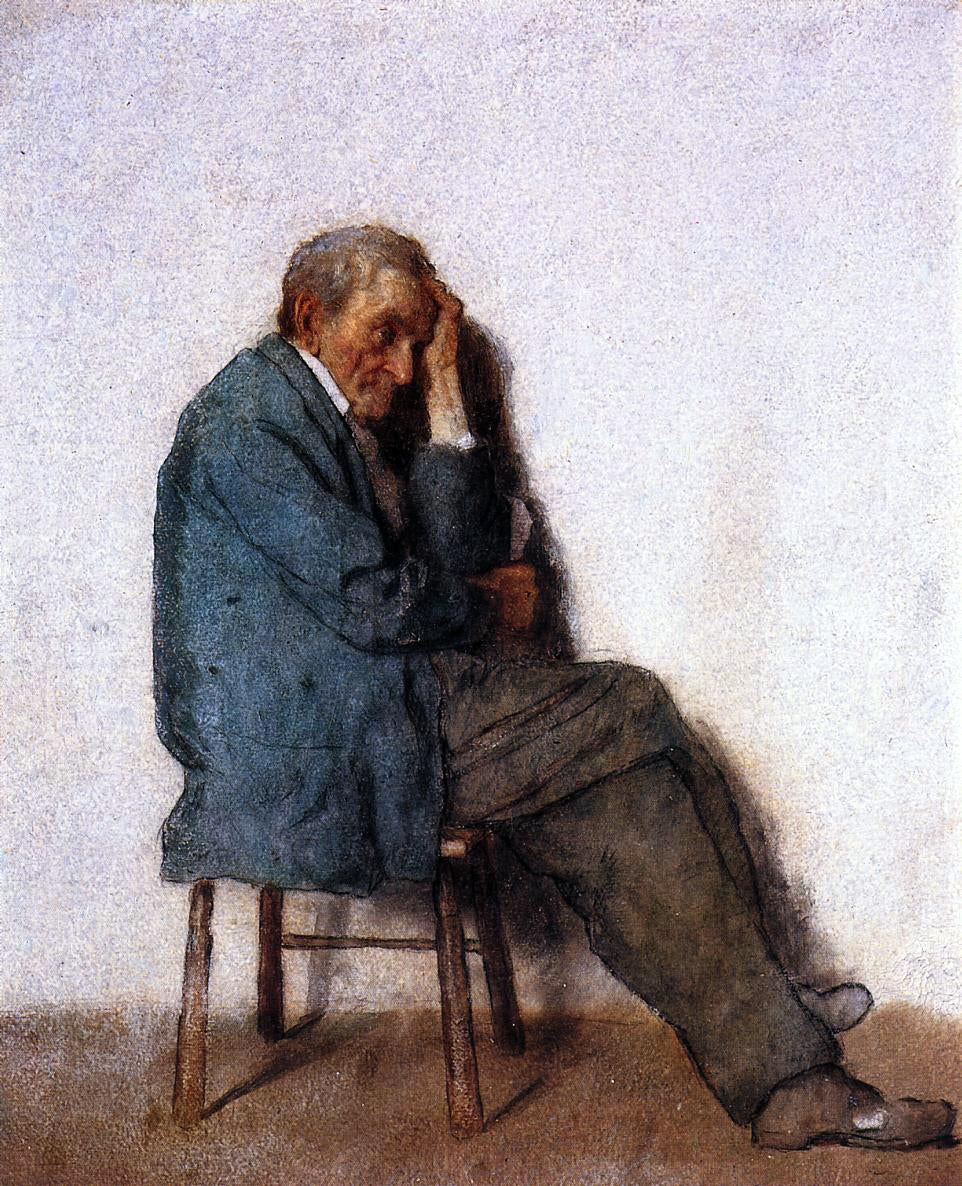  Eastman Johnson Old Man, Seated - Canvas Print