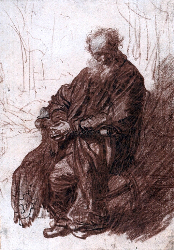  Rembrandt Van Rijn The Old Man Seated in an Armchair, Full-length - Canvas Print