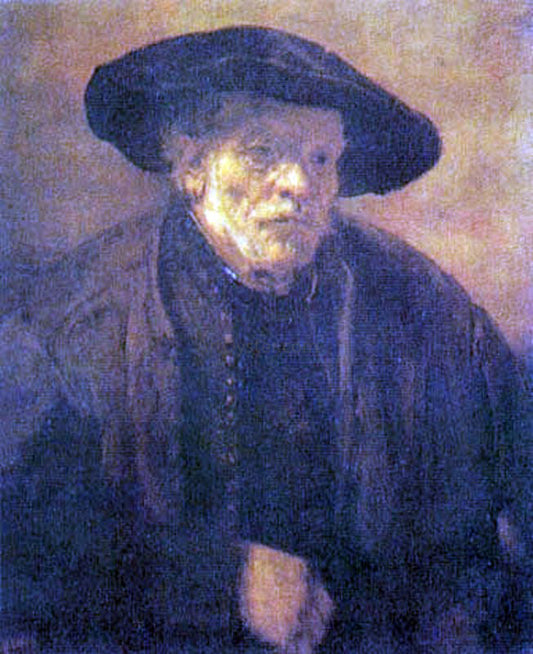  Rembrandt Van Rijn Old Man with a Beret - Canvas Print