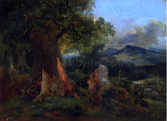  Theodore Rousseau Old Oak Tree and Rotting Trunk - Canvas Print