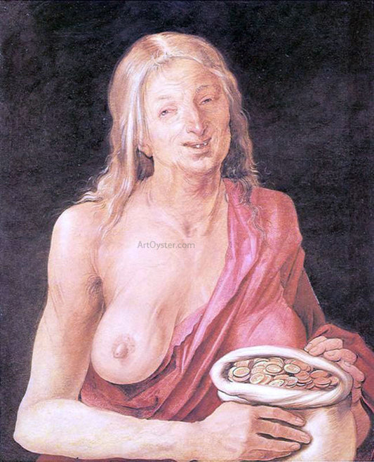  Albrecht Durer Old Woman with a Bag of Coins - Canvas Print