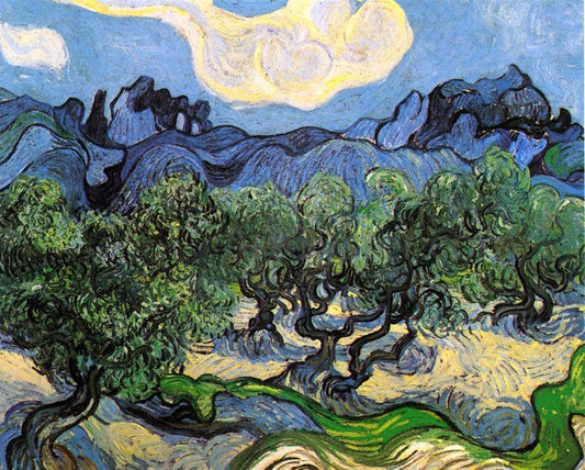  Vincent Van Gogh Olive Trees with the Alpilles in the Background - Canvas Print