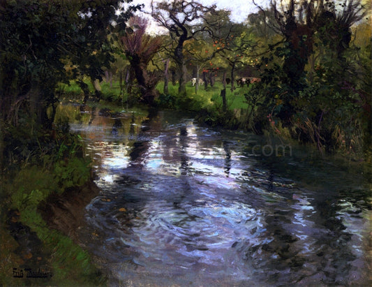  Fritz Thaulow On the Banks - Canvas Print