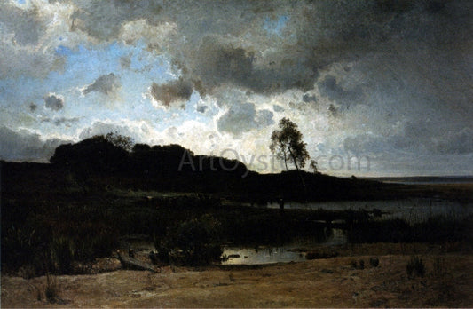 Amedee Baudit On the Banks of a Pond, Lacanau - Canvas Print