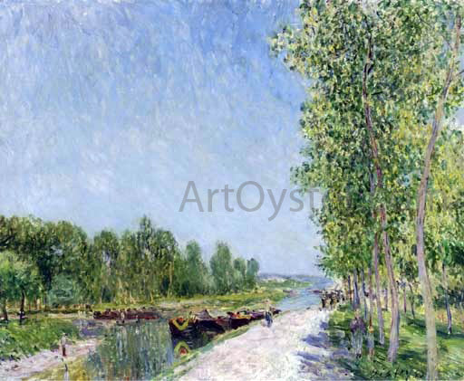  Alfred Sisley On the Banks of the Loing Canal - Canvas Print