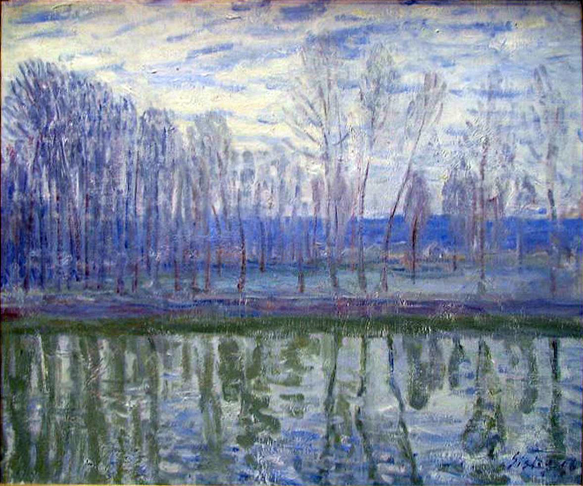  Alfred Sisley On the Banks of the River Loing - Canvas Print