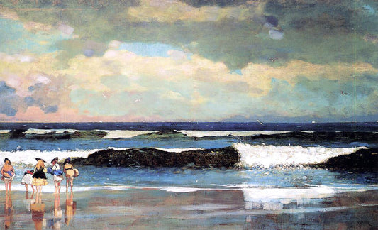  Winslow Homer On the Beach (also known as On the Beach, Long Branch, New Jersey) - Canvas Print