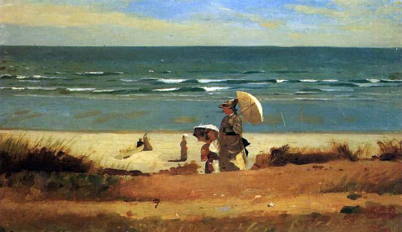  Winslow Homer On the Beach, Marshfield - Canvas Print