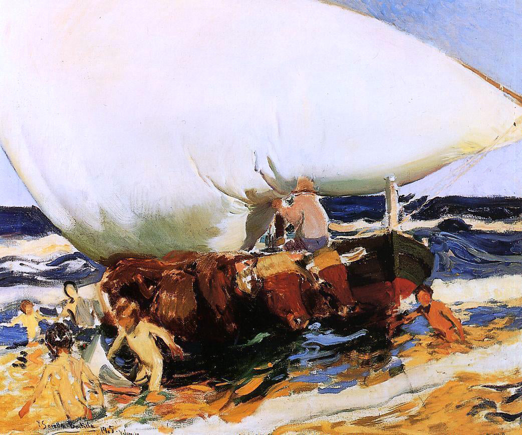  Joaquin Sorolla Y Bastida On the Beach, Valencia - Canvas Print