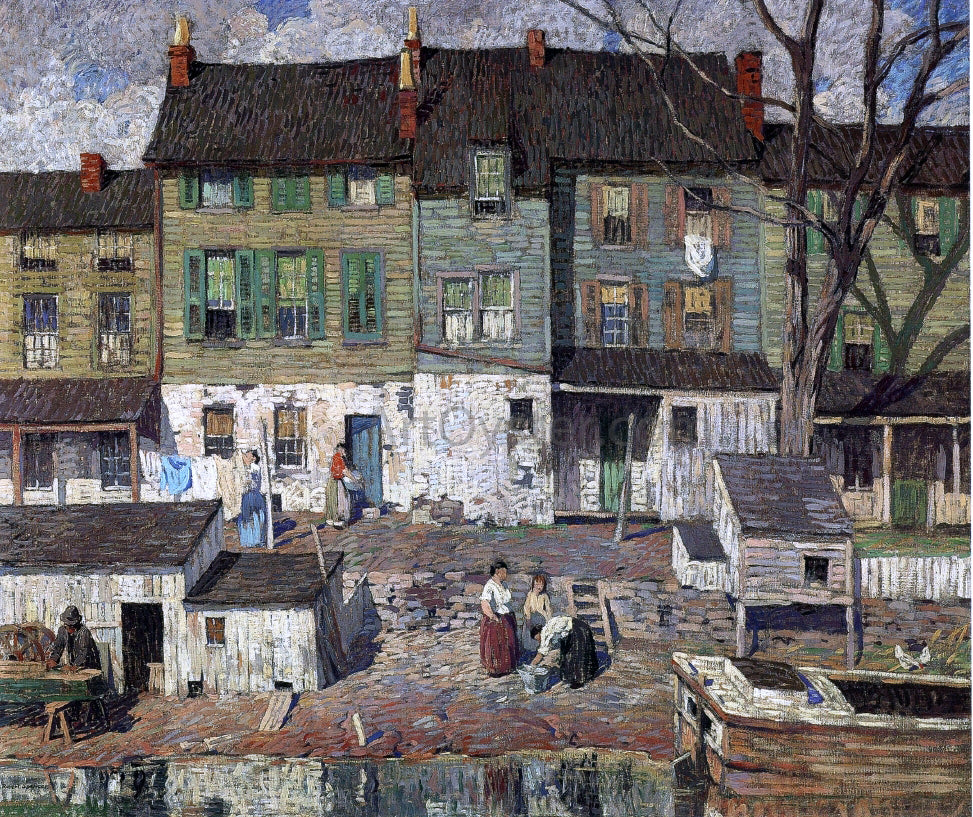  Robert Spencer On the Canal, New Hope - Canvas Print