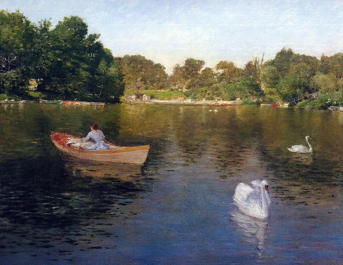  William Merritt Chase On the Lake, Central Park - Canvas Print